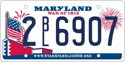 MD license plate 2BL6907