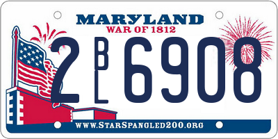 MD license plate 2BL6908