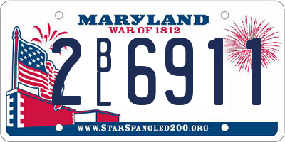 MD license plate 2BL6911