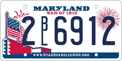 MD license plate 2BL6912