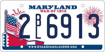 MD license plate 2BL6913
