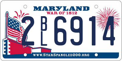 MD license plate 2BL6914