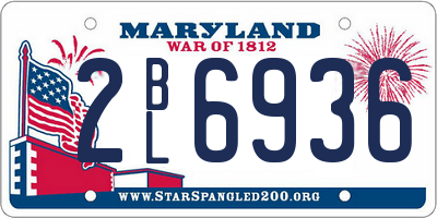 MD license plate 2BL6936