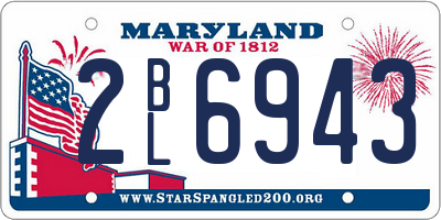 MD license plate 2BL6943