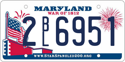 MD license plate 2BL6951