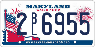 MD license plate 2BL6955