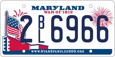 MD license plate 2BL6966