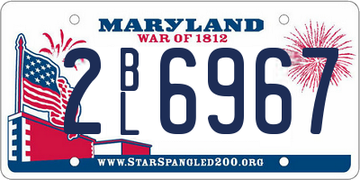 MD license plate 2BL6967