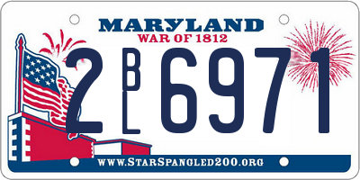 MD license plate 2BL6971