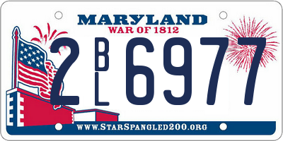 MD license plate 2BL6977