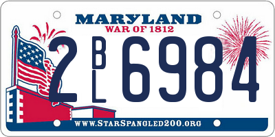 MD license plate 2BL6984