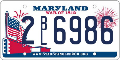 MD license plate 2BL6986