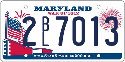 MD license plate 2BL7013
