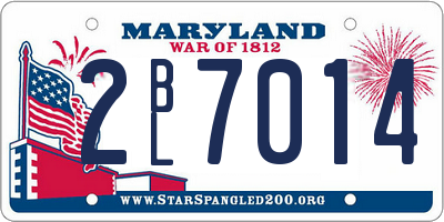MD license plate 2BL7014