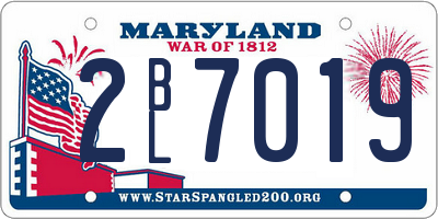 MD license plate 2BL7019
