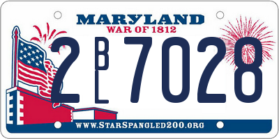 MD license plate 2BL7028
