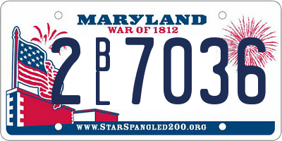 MD license plate 2BL7036