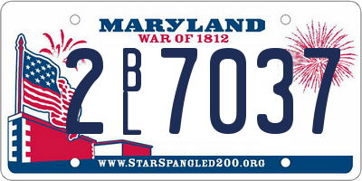 MD license plate 2BL7037