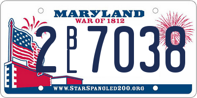 MD license plate 2BL7038