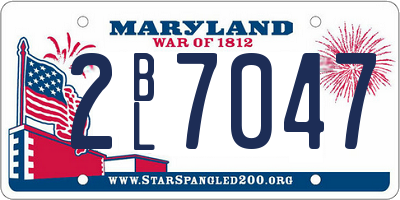 MD license plate 2BL7047