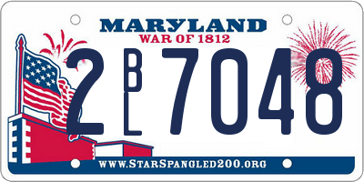 MD license plate 2BL7048