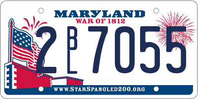 MD license plate 2BL7055
