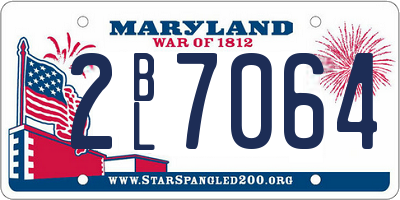 MD license plate 2BL7064