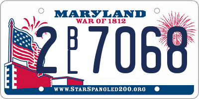 MD license plate 2BL7068