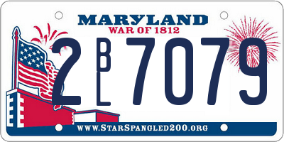 MD license plate 2BL7079