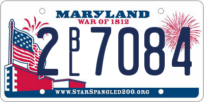 MD license plate 2BL7084