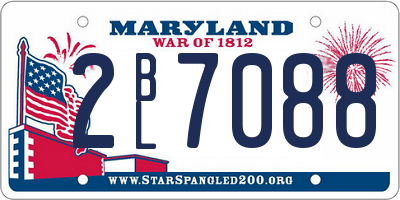 MD license plate 2BL7088