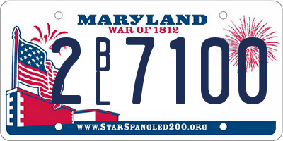 MD license plate 2BL7100