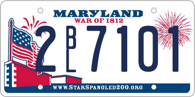 MD license plate 2BL7101