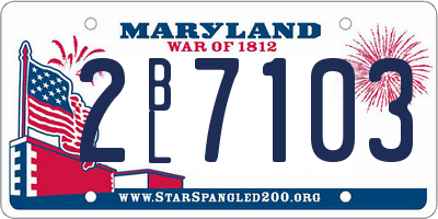 MD license plate 2BL7103