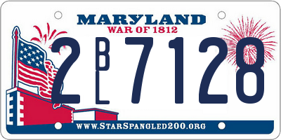 MD license plate 2BL7128