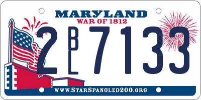 MD license plate 2BL7133