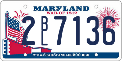 MD license plate 2BL7136