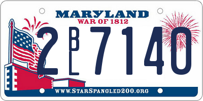 MD license plate 2BL7140