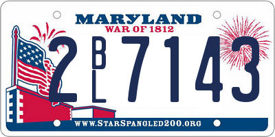 MD license plate 2BL7143