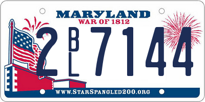 MD license plate 2BL7144