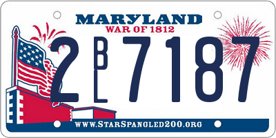MD license plate 2BL7187