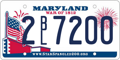 MD license plate 2BL7200