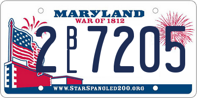 MD license plate 2BL7205