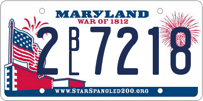 MD license plate 2BL7218