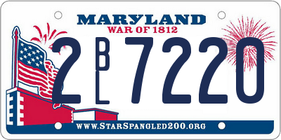 MD license plate 2BL7220