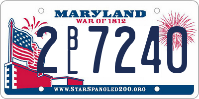 MD license plate 2BL7240