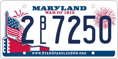 MD license plate 2BL7250