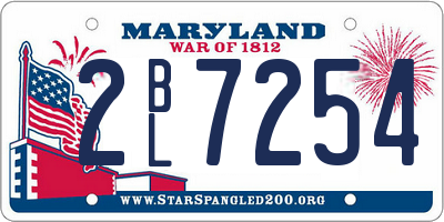 MD license plate 2BL7254