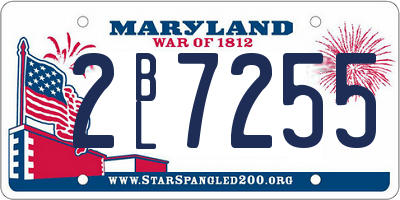 MD license plate 2BL7255