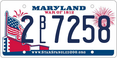 MD license plate 2BL7258